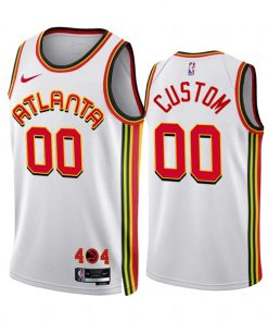 Custom Atlanta Hawks Active Player 2022-23 White Association Edition Stitched Jersey