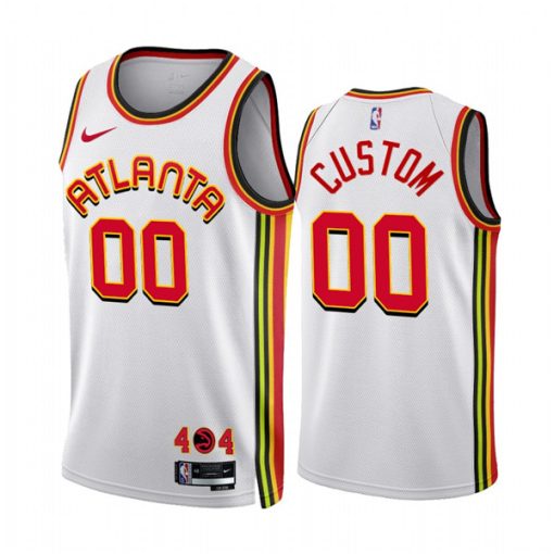 Custom Atlanta Hawks Active Player 2022-23 White Association Edition Stitched Jersey