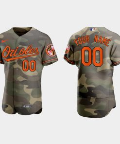 Custom Baltimore Orioles 2021 National Armed Forces Day Flex Base Jersey Camo