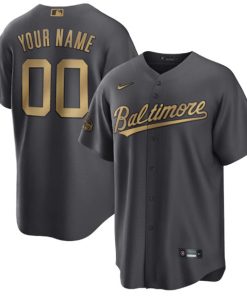 Custom Baltimore Orioles Active Player Charcoal 2022 All-star Cool Base Stitched Baseball Jersey