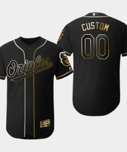 Custom Baltimore Orioles Black Gold Flexbase Jersey