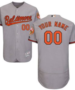 Custom Baltimore Orioles Grey Flexbase Collection Jersey