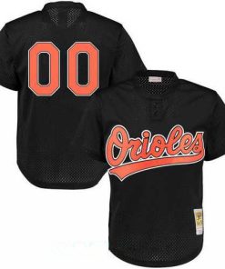 Custom Baltimore Orioles Navy Blue Mesh Batting Practice Throwback Cooperstown Collection Baseball Jersey