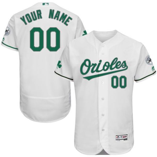 Custom Baltimore Orioles White Celtic Flexbase Collection Jersey