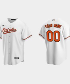 Custom Baltimore Orioles White Cool Base Home Jersey