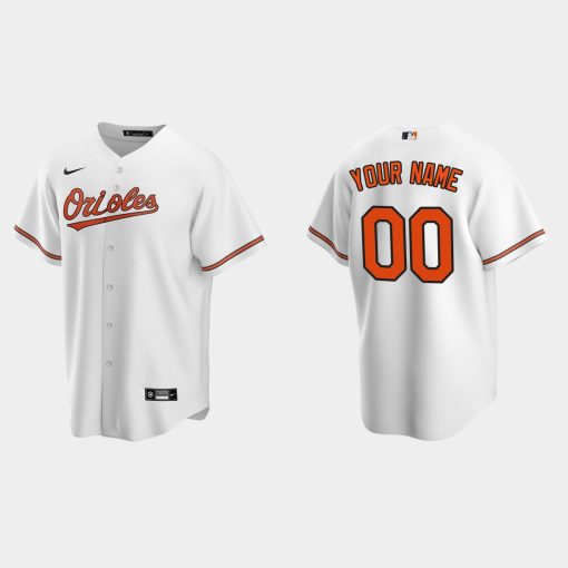 Custom Baltimore Orioles White Cool Base Home Jersey