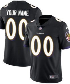 Custom Baltimore Ravens Black Vapor Untouchable Player Limited Jersey