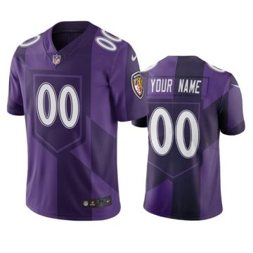 Custom Baltimore Ravens Purple Vapor Limited City Edition Jersey