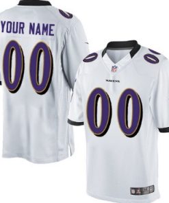 Custom Baltimore Ravens White Limited Jersey