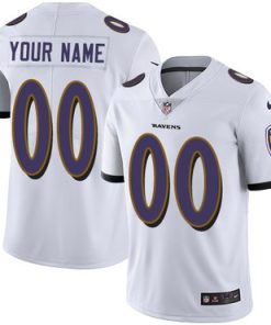 Custom Baltimore Ravens White Vapor Untouchable Player Limited Jersey