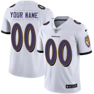 Custom Baltimore Ravens White Vapor Untouchable Player Limited Jersey