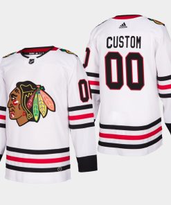 Custom Blackhawks 2019-20 Away White Player Jersey
