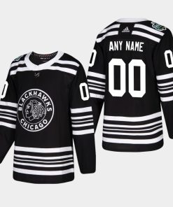 Custom Blackhawks Black Player 2019 Winter Classic Jersey
