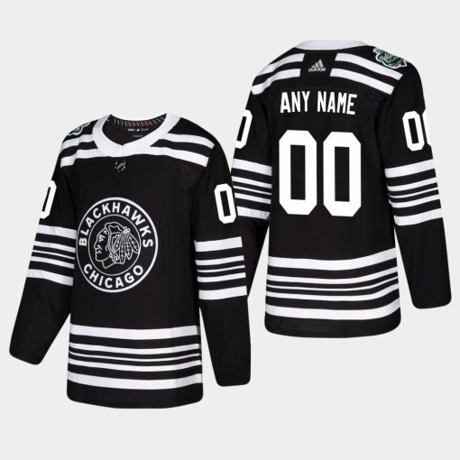 Custom Blackhawks Black Player 2019 Winter Classic Jersey