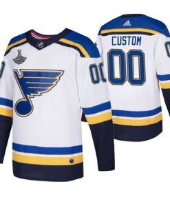 Custom Blues White 2019 Stanley Cup Champions Jersey