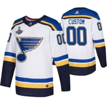 Custom Blues White 2019 Stanley Cup Champions Jersey
