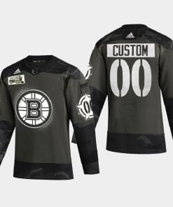Custom Boston Bruins 2021 Military Appreciation Night Camo Jersey