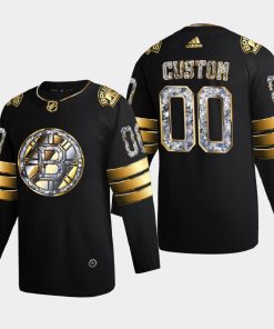 Custom Boston Bruins 2022 Stanley Cup Playoffs Black Diamond Edition Jersey