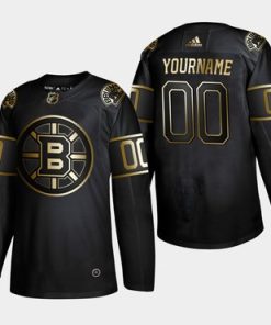 Custom Boston Bruins Black Gold Jersey