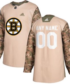 Custom Boston Bruins Camo Veterans Day Practice Jersey