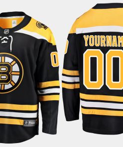 Custom Boston Bruins Home Breakaway Player Black Jersey