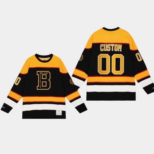 Custom Boston Bruins X Bel-air Black Jersey Hockey