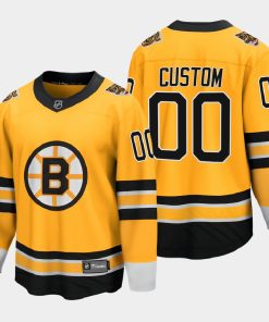 Custom Boston Bruins Reverse Retro Special Edition Gold Jersey