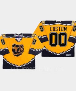 Custom Boston Bruins Throwback Gold Jersey