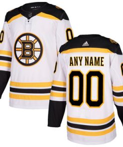 Custom Boston Bruins White 2017 2018 Hockey Jersey