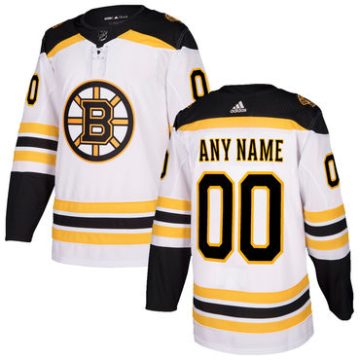 Custom Boston Bruins White 2017 2018 Hockey Jersey