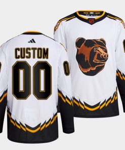 Custom Boston Bruins White 2022 Reverse Retro Stitched Jersey