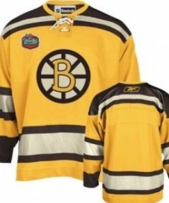 Custom Boston Bruins Yellow Jersey