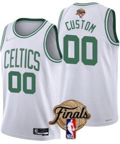 Custom Boston Celtics Active Player White 2022 Finals Stitched Basketball Jersey
