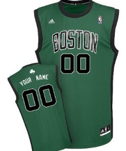 Custom Boston Celtics Green With Black Jersey