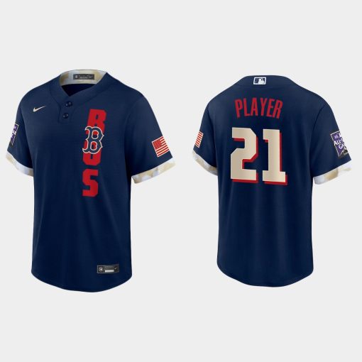 Custom Boston Red Sox 2021 All-star Game Cool Base Jersey Navy