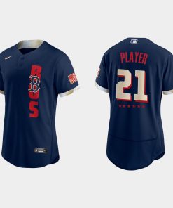 Custom Boston Red Sox 2021 All-star Game Flex Base Jersey Navy