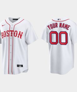 Custom Boston Red Sox 2021 Patriots' Day Cool Base Jersey White
