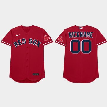 Custom Boston Red Sox 2021 Players' Weekend Nickname Jersey Red