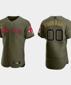 Custom Boston Red Sox 2021 Salute To Service Digital Camo Jersey Green