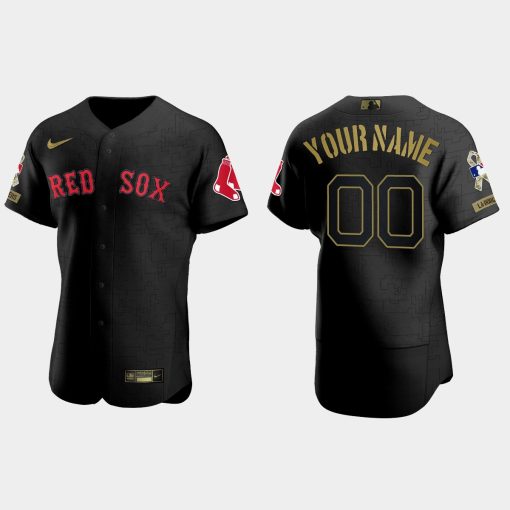 Custom Boston Red Sox 2021 Salute To Service Jersey All Black