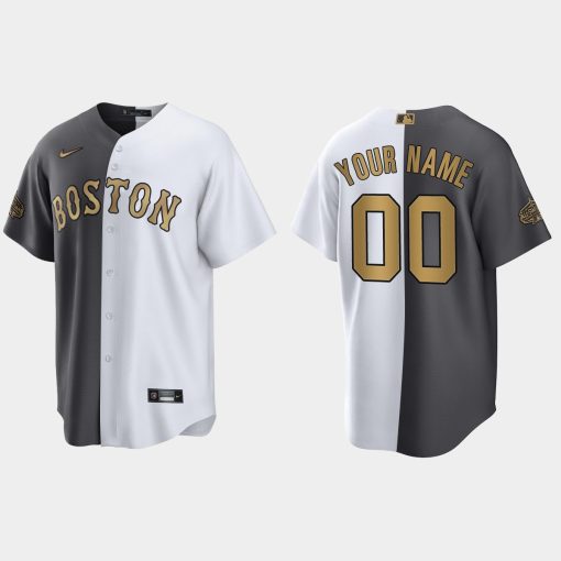 Custom Boston Red Sox 2022 All-star Game Split Jersey White Charcoal