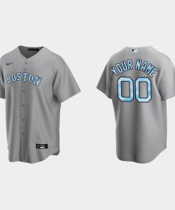 Custom Boston Red Sox 2022 Father's Day Cool Base Jersey Gray