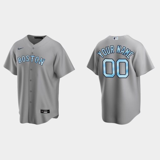 Custom Boston Red Sox 2022 Father's Day Cool Base Jersey Gray