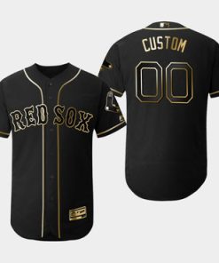 Custom Boston Red Sox Black Gold Flexbase Jersey