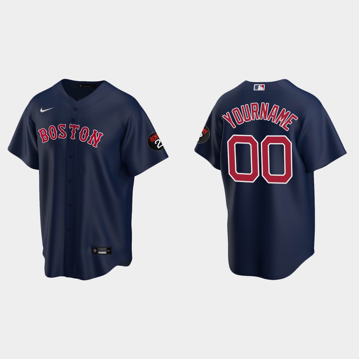 Custom Boston Red Sox Cool Base Jerry Remy Jersey Navy - Heretro.com