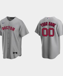 Custom Boston Red Sox Gray Cool Base Road Jersey