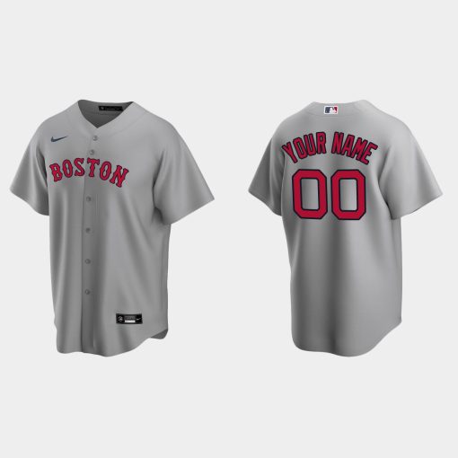 Custom Boston Red Sox Gray Cool Base Road Jersey