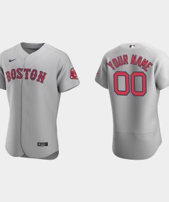 Custom Boston Red Sox Gray Flex Base Road Jersey