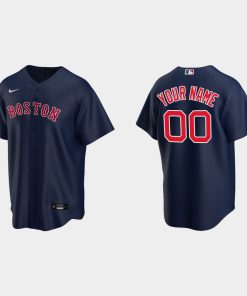 Custom Boston Red Sox Navy Cool Base Alternate Jersey