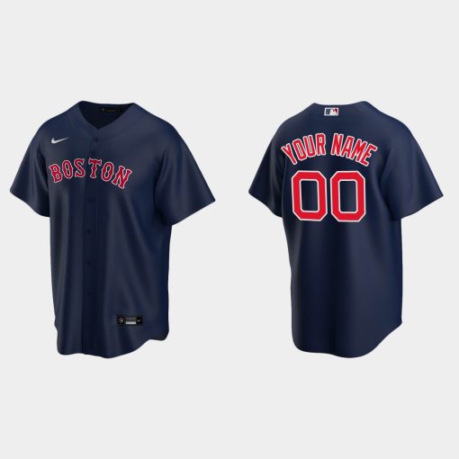 Custom Boston Red Sox Navy Cool Base Alternate Jersey